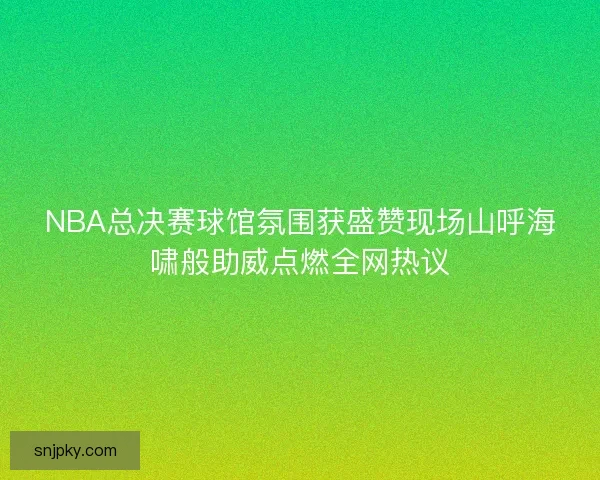 NBA总决赛球馆氛围获盛赞现场山呼海啸般助威点燃全网热议